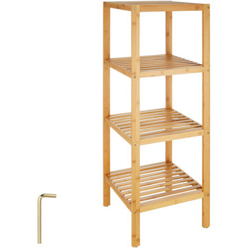 

TecTake Regál policový bambus 4 police, 33 × 33 × 97 cm