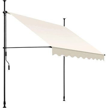 

Tectake Upínací markýza s ruční klikou, výškově nastavitelná 200 × 180 cm, béžová