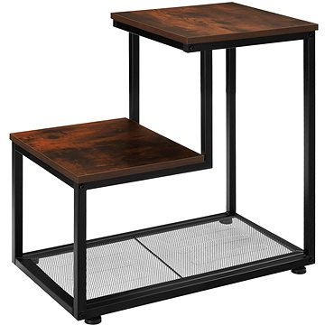 

Tectake Odkládací stolek Halifax 60,5×35,5×60,5cm, Industrial tmavé dřevo