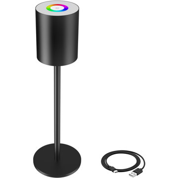 

TecTake Retro stolní lampa Corly, LED, 7 světelných barev, stmívatelná, černá