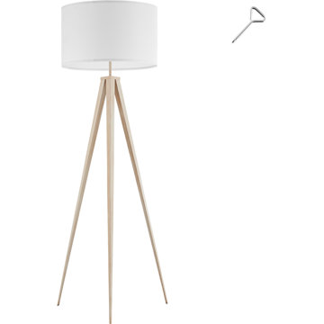 

TecTake Stojací lampa Lunaris, textilní stínidlo, trojnožka, hnědá