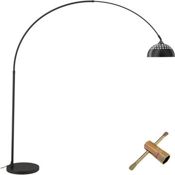 

TecTake Oblouková lampa Arcus, ocel, retro styl, 60 W, černá
