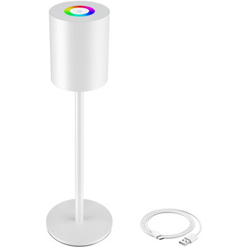 

TecTake Retro stolní lampa Corly, LED, 7 světelných barev, stmívatelná, bílá