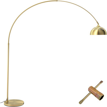 

TecTake Oblouková lampa Arcus, ocel, retro styl, 60 W, zlatá