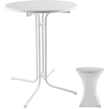 

TECTAKE Zahradní stůl Eren, skládací, s potahem, 90 cm, bílý