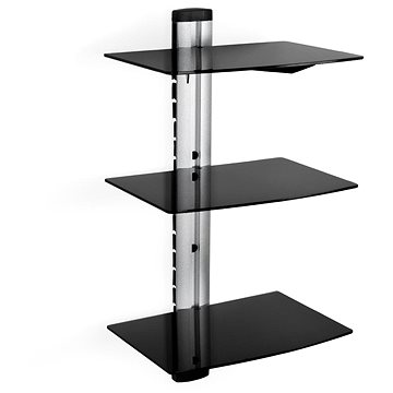 

Policový systém na DVD/SAT tři poličky 80x42x34cm, černá