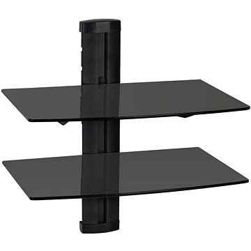 

Policový systém na DVD/SAT dvě poličky 45x42x30cm, černá