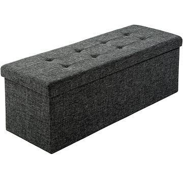 Skládací taburet s úložným prostorem 110×38×38cm, tmavě šedá