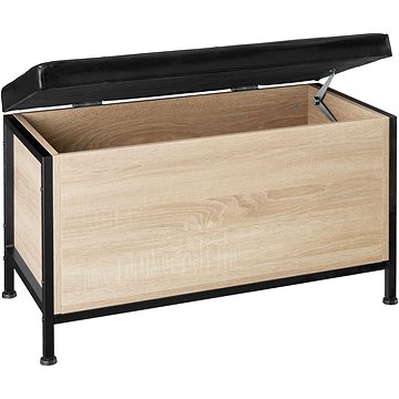 

Sedací truhla s polstrováním Calico 81,5×41,5×50,5 cm, Industrial světlé dřevo, dub Sonoma