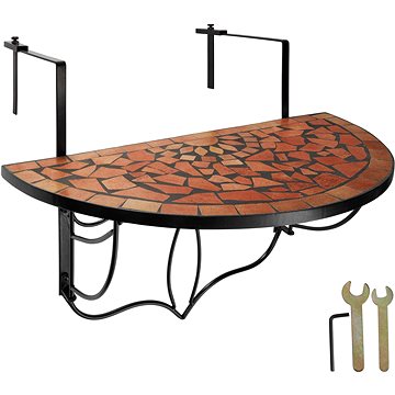 

TECTAKE Zahradní stůl, skládací, balkónový, terakota 75 cm