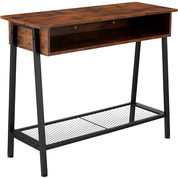 

TecTake Konzolový stolek Tralee 100 × 35 × 80,5 cm - Industrial tmavé dřevo