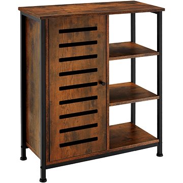 

TecTake Komoda 71 × 32 × 82 cm - Industrial tmavé dřevo, pant dveří vlevo