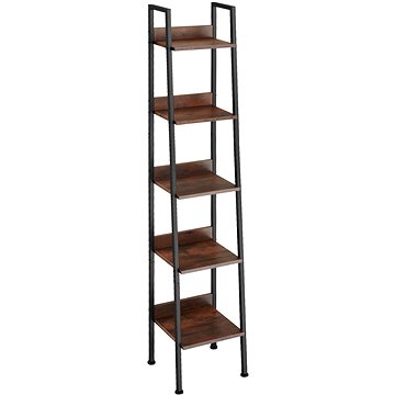 TecTake Žebříkový regál - 35,5 × 31,5 × 170,5 cm - Industrial tmavé dřevo