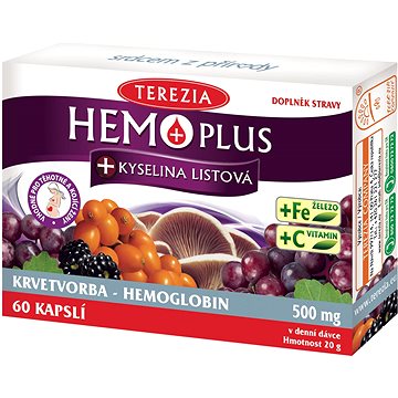 

TEREZIA Hemoplus + Kys. listová 50+10 kapslí