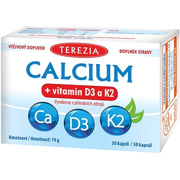 

TEREZIA Calcium + vitamin D3 a K2 30 kapslí