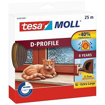 

TESAMOLL Gumové těsnění, hnědé, D profil, 25m