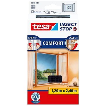 

TESA Síť proti hmyzu 120x240 cm COMFORT, antracit 55918