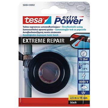 TESA Lepící páska EXTREME REPAIR, butilová, samosvařitelná, UV odolná, černá, 2,5 m, 19 mm