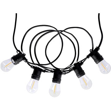 

Tesla párty řetěz, 15LED, 9,1 m + 1,5 m, 2700 K, 4 režimy, solární