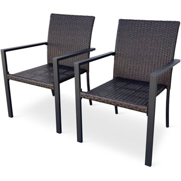 

NOELA Zahradní židle stohovací WICKER PAT ratan, 2ks