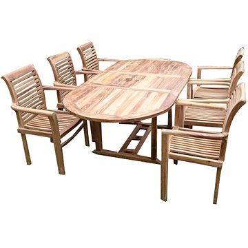 

NOELA Set zahradního nábytku teak ALFI I. 1 stůl + 6 židlí