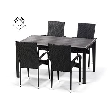 

NOELA Set zahradního nábytku ratanový VIKING L II. 1 stůl + 4 židle