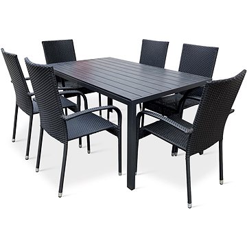 

NOELA Set zahradního nábytku ratanový VIKING L 1 stůl + 6 židlí