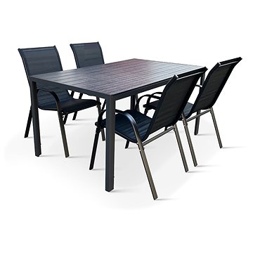 

NOELA Set zahradního nábytku kovový VIKING L 1 stůl + 4 židle