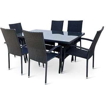 

NOELA Set zahradního nábytku ratanový HAITI 1 stůl + 6 židlí