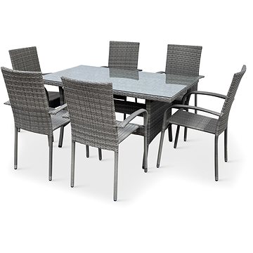 

NOELA Set zahradního nábytku ratanový HAITI PREMIUM 1 stůl + 6 židlí