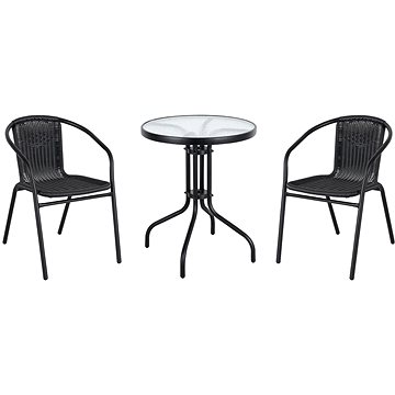 

NOELA Set zahradního nábytku ratanový BISTRO 1 stůl + 2 židle