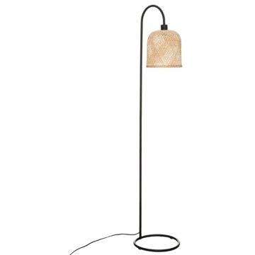 

TEXTILOMANIE Stojací lampa s bambusovým stínítkem LUMIRA, 159 cm, černá