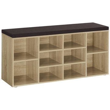 

TEXTILOMANIE Weso Sonoma Botník s lavicí a hnědým sedákem 104 × 30 × 48 cm