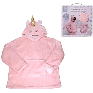 

Textilomanie Dětská deka s rukávy a kapucí Hoodie Unicorn, růžová