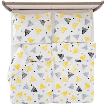 

TEXTILOMANIE Krepové povlečení z renforcé bavlny TRIANGLE bílé 70 × 90 cm / 140 × 200 cm