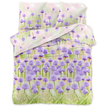 

TEXTILOMANIE 3D povlečení PURPLE FLOWERS zelené 70 × 80 cm / 140 × 200 cm
