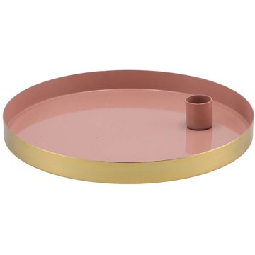 

TEXTILOMANIE Kulatý kovový svícen Marakesh 22 cm, růžový