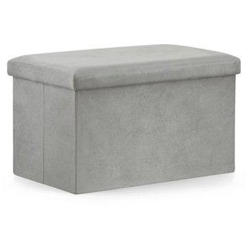 

TEXTILOMANIE Skládací taburet FURELA VELVET XL 60 × 38 × 38 cm, šedý