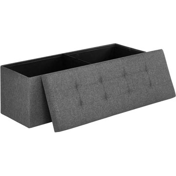 TEXTILOMANIE Taburet s úložným prostorem OTTOMAN 110 × 38 cm, tmavě šedý