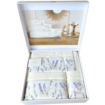 

Tivolyo Home - Dárková sada ručníků a osušky LAVENDER GARDEN 3 ks, bílá