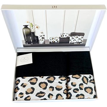 

Tivolyo Home - Dárková sada ručník a osuška CHEETAH, 2 ks, černá-bílá