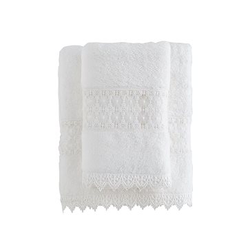 

Soft Cotton Ručník DEMET s krajkou 50 × 100 cm, smetanová
