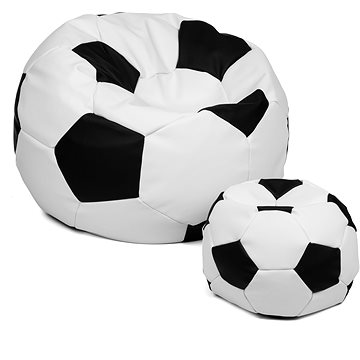 

Sedací vak míč XXXL 100 cm + podnožník XL 35 cm bílo/černý