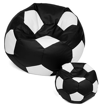

Sedací vak míč XXXL 100 cm + podnožník XL 35 cm černo/bílý