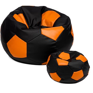 

Sedací vak míč XXXL 100 cm + podnožník XL 35 cm černo/oranžový