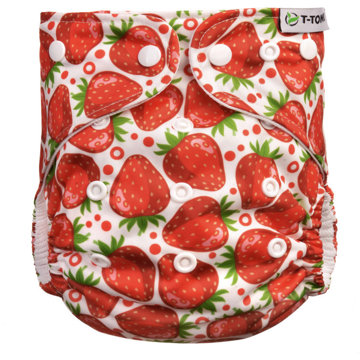 

T-TOMI Kalhotková plena AIO - přebalovací set patentky Strawberries