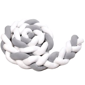 

T-TOMI Pletený mantinel 220 cm White + Grey