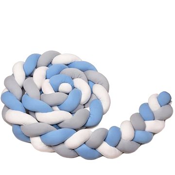 

T-TOMI Pletený mantinel 220 cm White + Grey + Blue