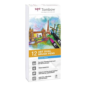 TOMBOW ABT Primary colours, oboustranné, 12 ks