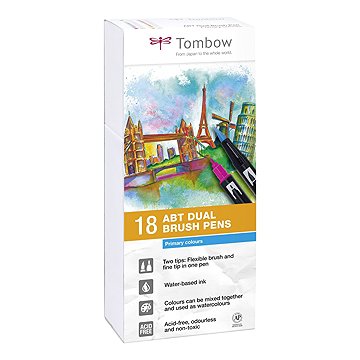 

TOMBOW ABT Primary colours, oboustranné, 18 ks